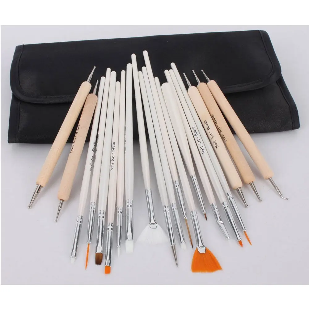 20pcs Nail Art Painting,Dotting Pen Tool Kit Set 15 Brush + 5 Dotting