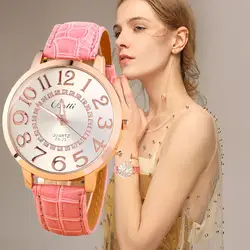 OTOKY для женщин s часы простые часы мода печатных ремень с большой цифровой Круглый женские часы с циферблатом часы для женщин 19April30