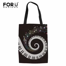 FORUDESIGNS/3D фортепиано клавиатура Лен с принтом повседневная хозяйственная сумка летняя пляжная продуктовая сумка прочная сумка тканевая сумка Mujer сумочка