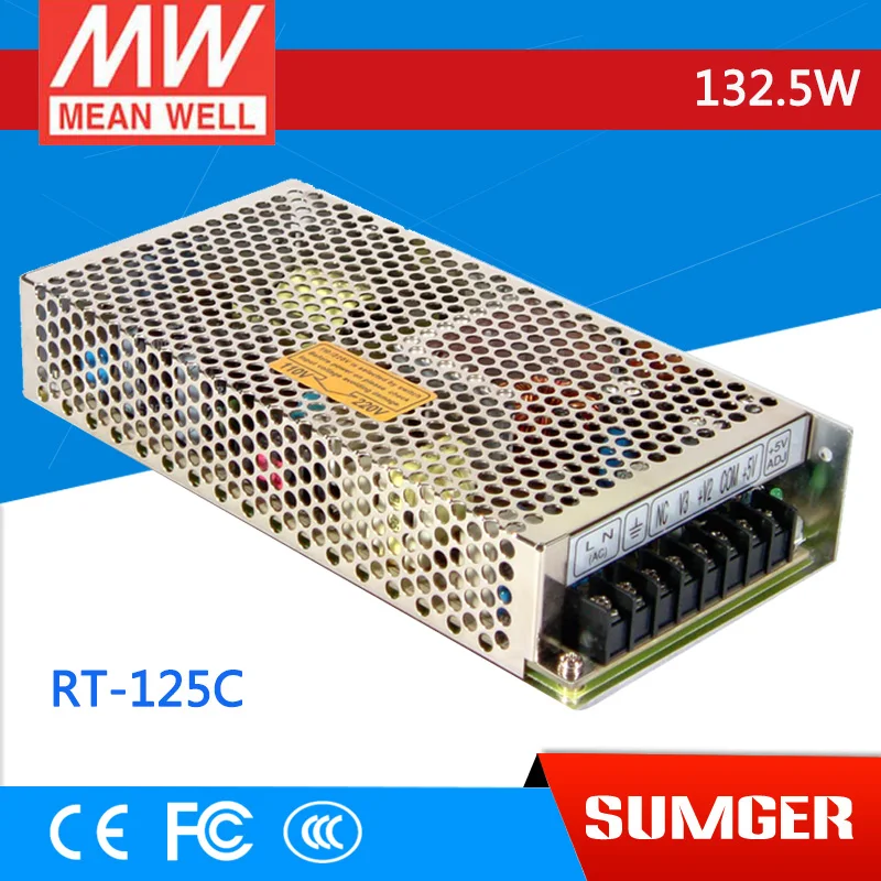

[Freeshiping 1Pcs] MEAN WELL original RT-125C meanwell RT-125 132.5W Triple Output Switching Power Supply