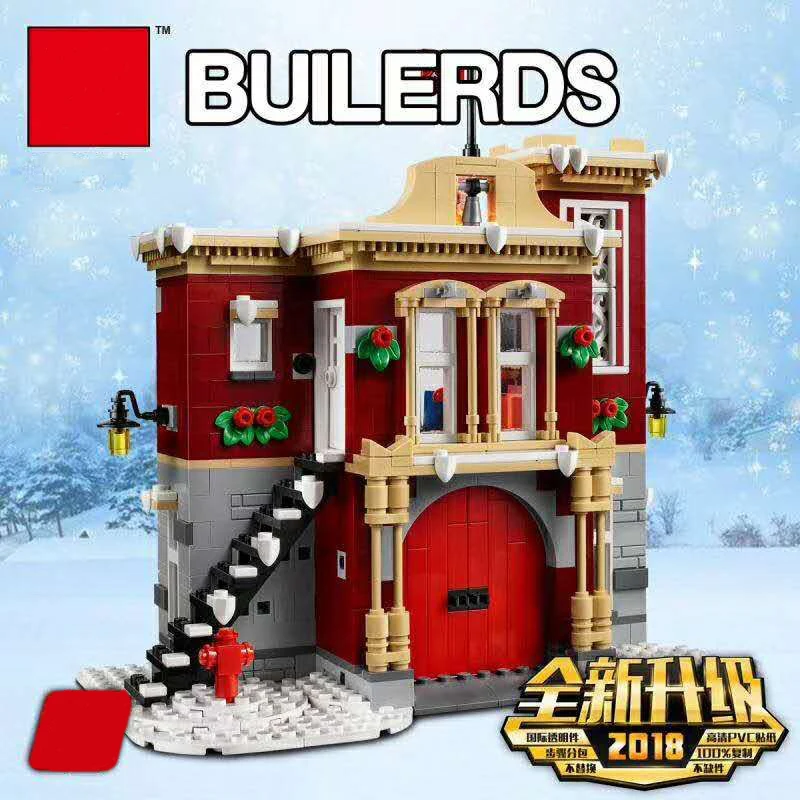 New Creator Set Fire Station Compatible Legoingly Creator Model Building Kit Blocks DIY Bricks Education Toys Christmas Gifrts
