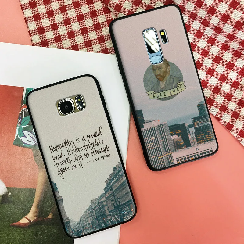

Van gogh aesthetic memes quotes TPU Soft Silicone Phone Case Shell Cover For Samsung S7 Edge S8 S9 Plus Note 8 9