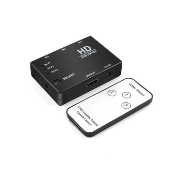 

HDMI Splitter 3 Port HDMI Switcher Switch with Remote HDMI Switcher with IR Remote Controller for PS3 360 Xbox HDTV DVD