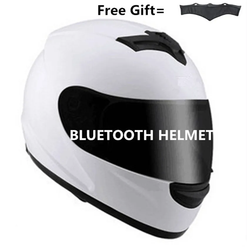 Унисекс-взрослый анфас стиль Bluetooth интегрированный мотоциклетный шлем с графикой(матовый черный, маленький - Цвет: white dark