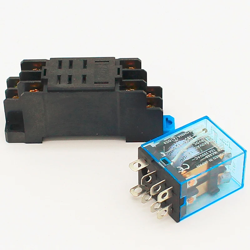 Реле 10А dpdt 12VDC 24VDC 110VAC 220VAC LY2N универсальное реле LY2NJ с релейная база розетка 8 pins LY2