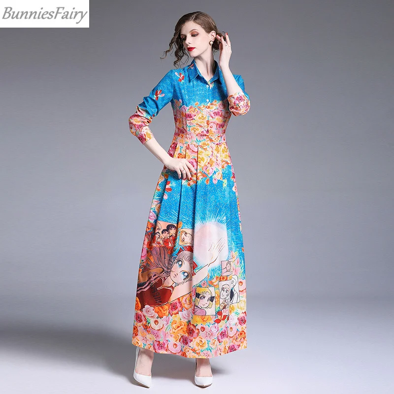 BunniesFairy 2019 лето осень женское элегантное винтажное ретро платье с героями