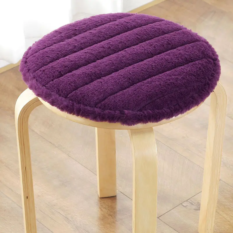 Winter Thicken Chair Cushion Plushi Fabric Seat Mat Super Soft Round Chair Cushions Home Decoration Cushion Office Seat Pad 