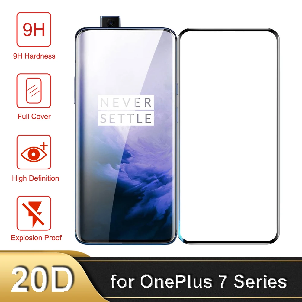 

Tempered Glass on 1+7 Pro Glass Screen Protector for OnePlus 7 Pro One Plus 7 Pro Protective Glass Phone Film 20D Curved Film