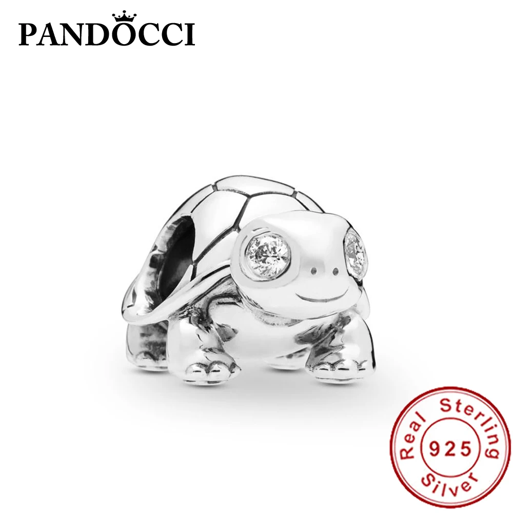 

PANDOCCI 100% 925 Sterling Silver New Spring 797878CZ Bright-Eyed Turtle Charm Beaded Vintage Jewelry Free Shipping Wholesale