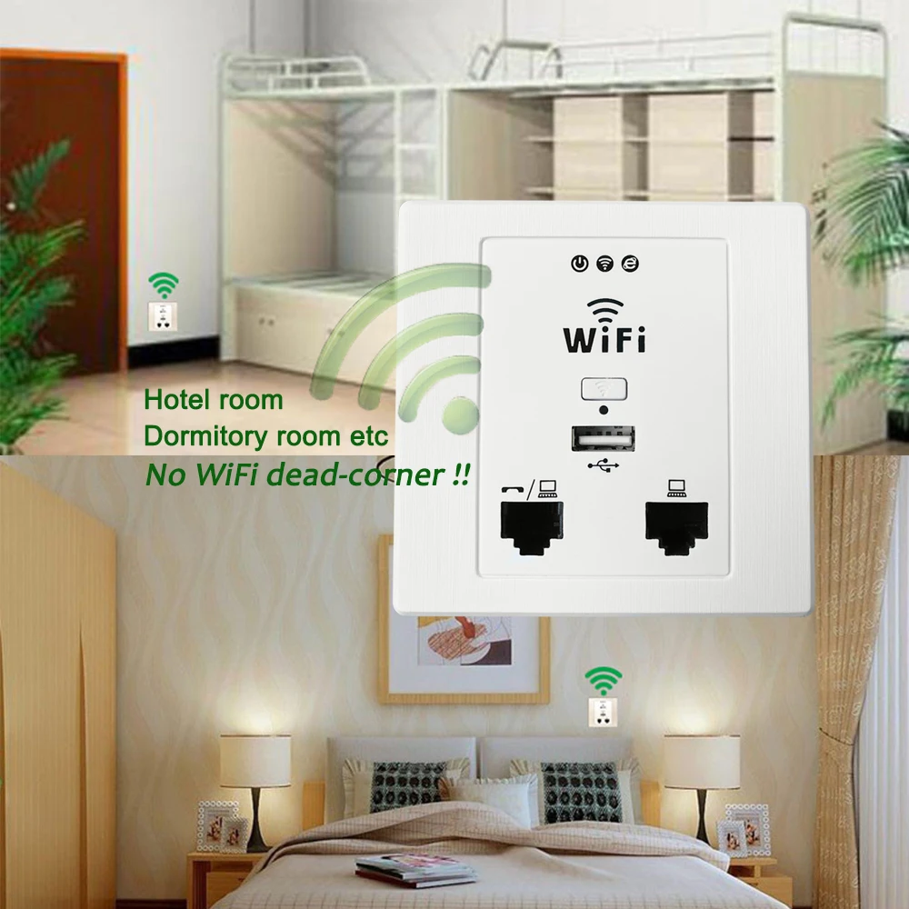 Настенная розетка OUTENGDA WPL6058 чертежная белая 300 Мбит/с 86|socket wifi|indoor access pointwall ap |