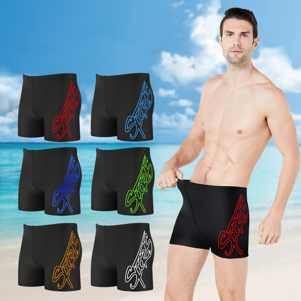 Ru Ya moda hombres secado traje de baño bóxer pantalones cortos traje de baño natación negro|Bañadores de hombre| - AliExpress