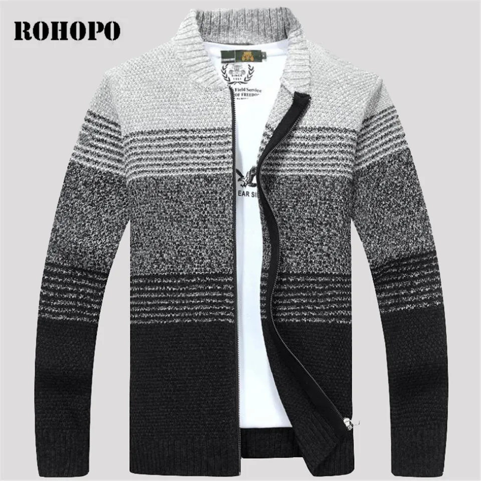 

AFS JEEP Fashion Design Man's Autumn O-neck Full Sleeve Cardigan Knitted Sweater,Zipper Fly Mens Autumn Patchwork Color Kniited