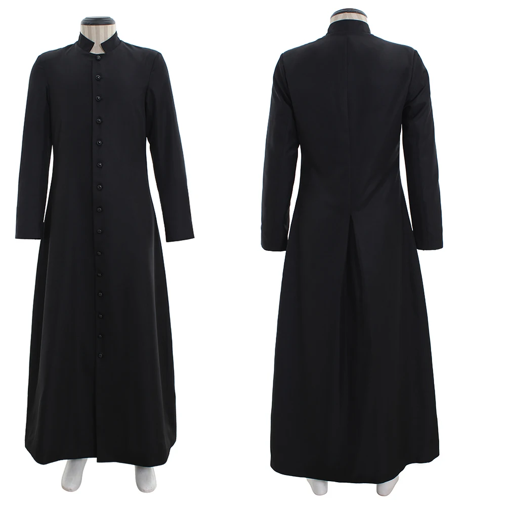 Women's Black/Black Clergy Robe Clergy Cassock Clergy