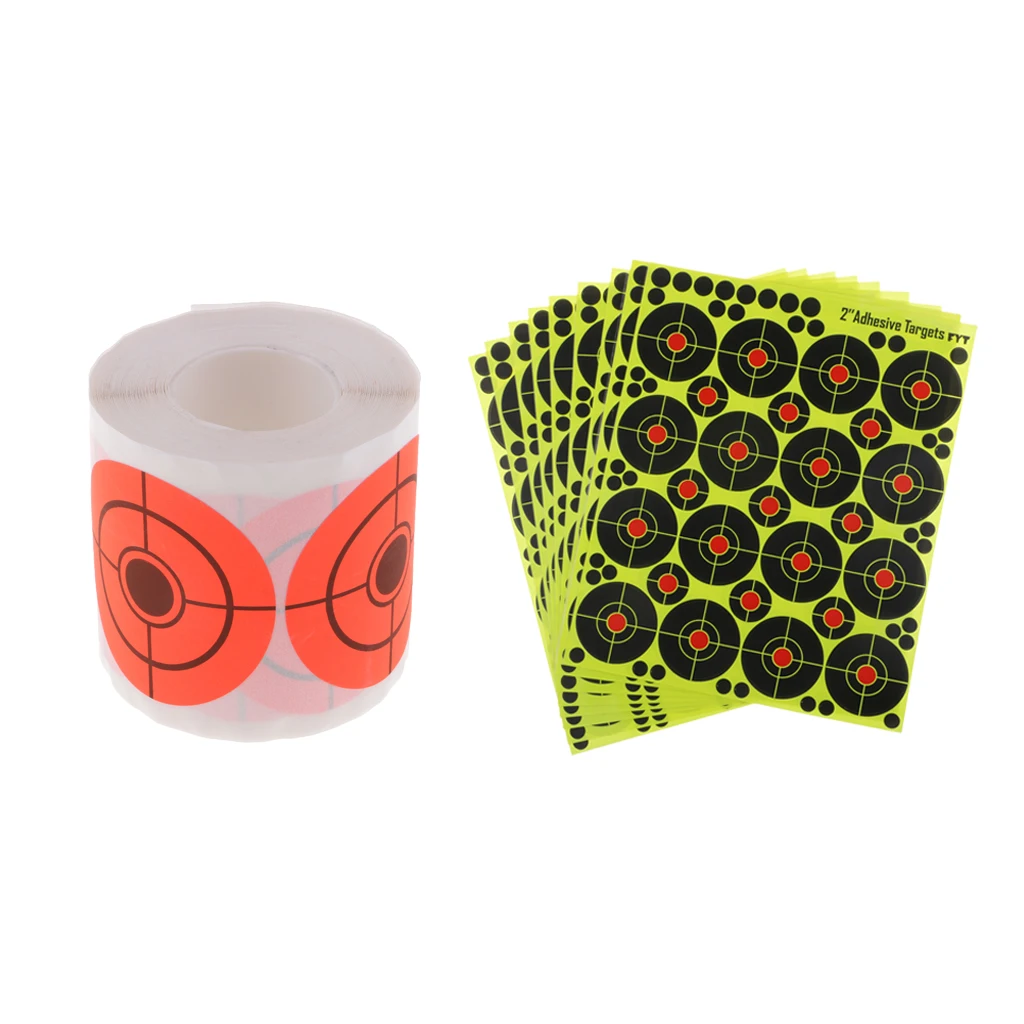 1 Roll Paper Target + 10 pcs Sheet Paper Target Self-adhesive Archery Shooting Target Stickers for Short Distance Shooting