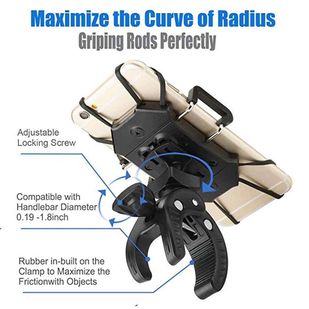 Универсальный держатель для телефона на велосипед, руль мотоцикла, кронштейн, ручка, поддержка смартфона, 4,0-6 дюймов, сотовый телефон, gps