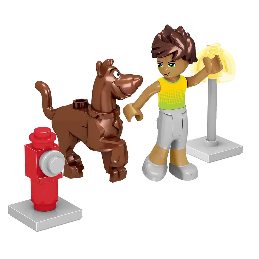 

Legoing Blocks Friends Park A Boy with Cute Dog Building Blocks Bricks Toys for Children Assemble Friends Block Kids Gifts