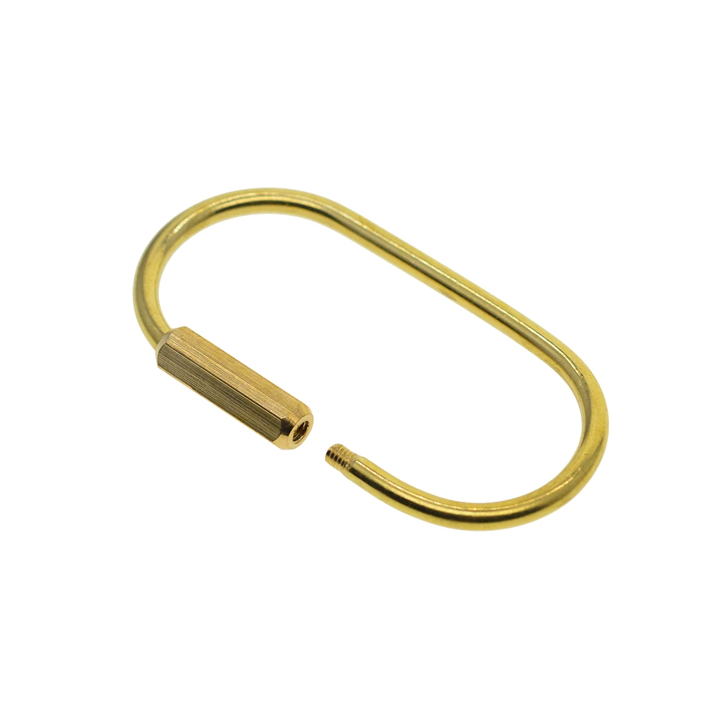 2Pc Durable Brass Screw Lock Key Chain Ring Hanging Ring Oval Shape Simple Style Keychain for Men Women Jewelry Making Accessory