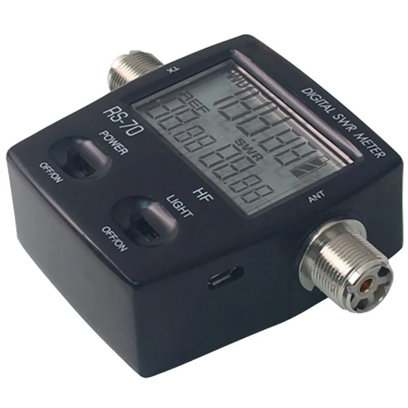RS 70 цифровой SWR/Измеритель Мощности HF 1 6 60 МГц 200 Вт SO239 м разъем для двухстороннего