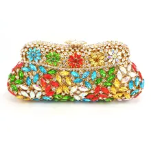 green Crystal evening bag Luxury diamond women clutch bag Ladies party purse SC309