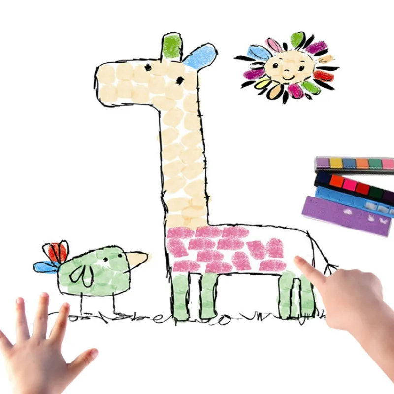 

8 pattern/set Kids DIY Finger Painting Pictures Set Children Colorful Fingerpaint Drawing Education Learning Toys For Kids