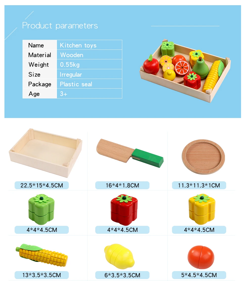 Деревянные реалистичные классические кухонные игрушки с фруктовым овощом Косплей миниатюрные пищевые Детские деревянные игрушки для раннего образования