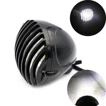 Motorcycle Bike Antique Style Bullet Halogen Headlight Fog Light Lamp Grill Cover For Harley Chopper Custom
