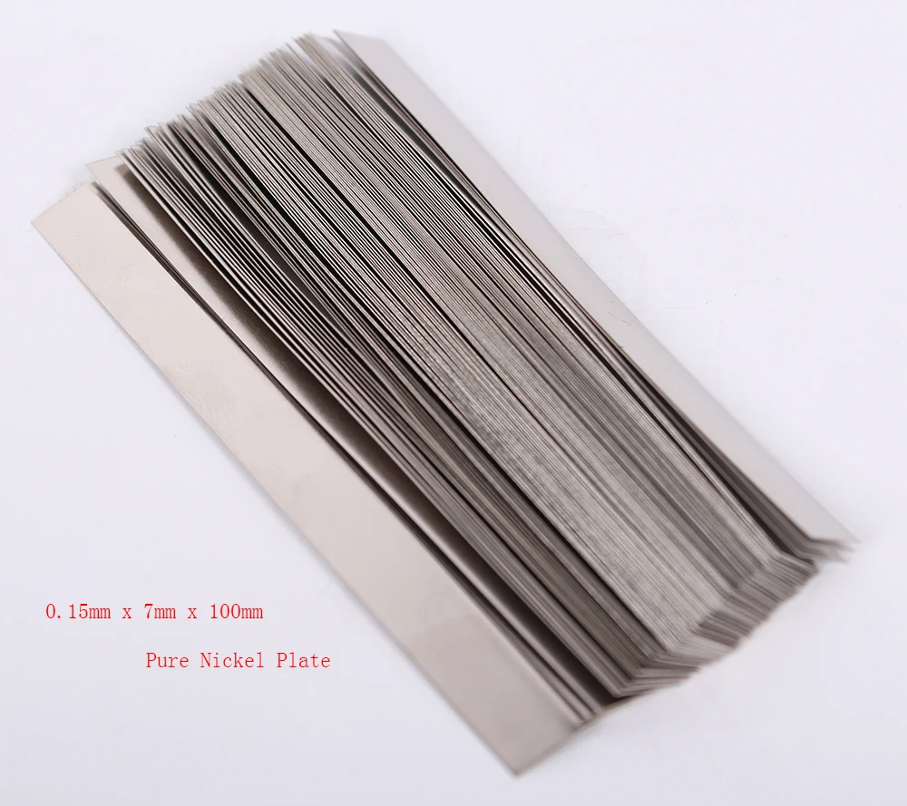 0.15mm x 7mm x 100mm 100pcs Pure Nickel Plate Strap Strip Sheets 99.96