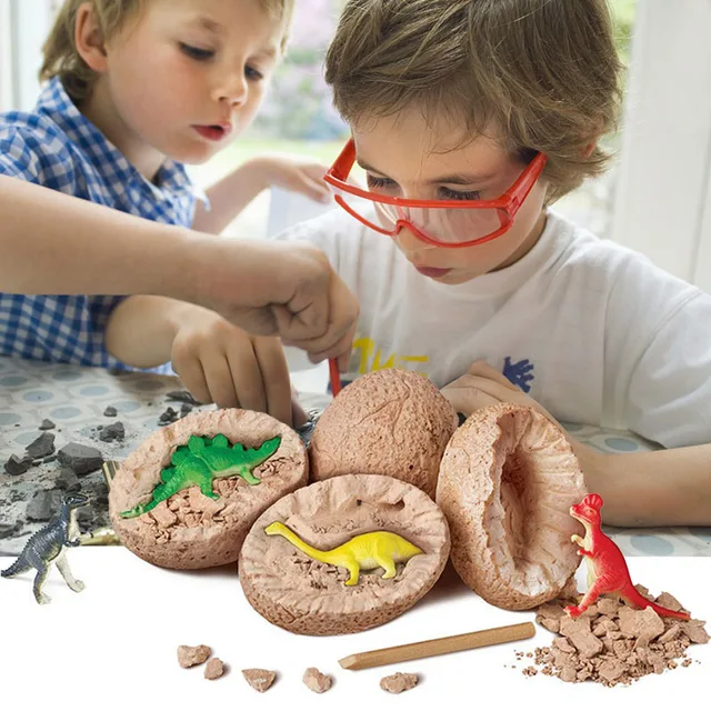 1PCS DIY Dinosaur Egg Toys Novelty Digging Fossils Excavation Toys Kids Learning Educational Party Funny Gifts Toy for Girl Boy