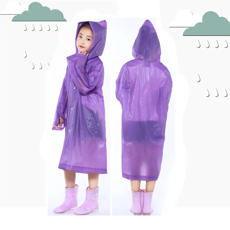 Children's raincoat 1PC Portable Reusable Raincoats Children Rain Ponchos For 6-12 Years Old #4J03 (16)