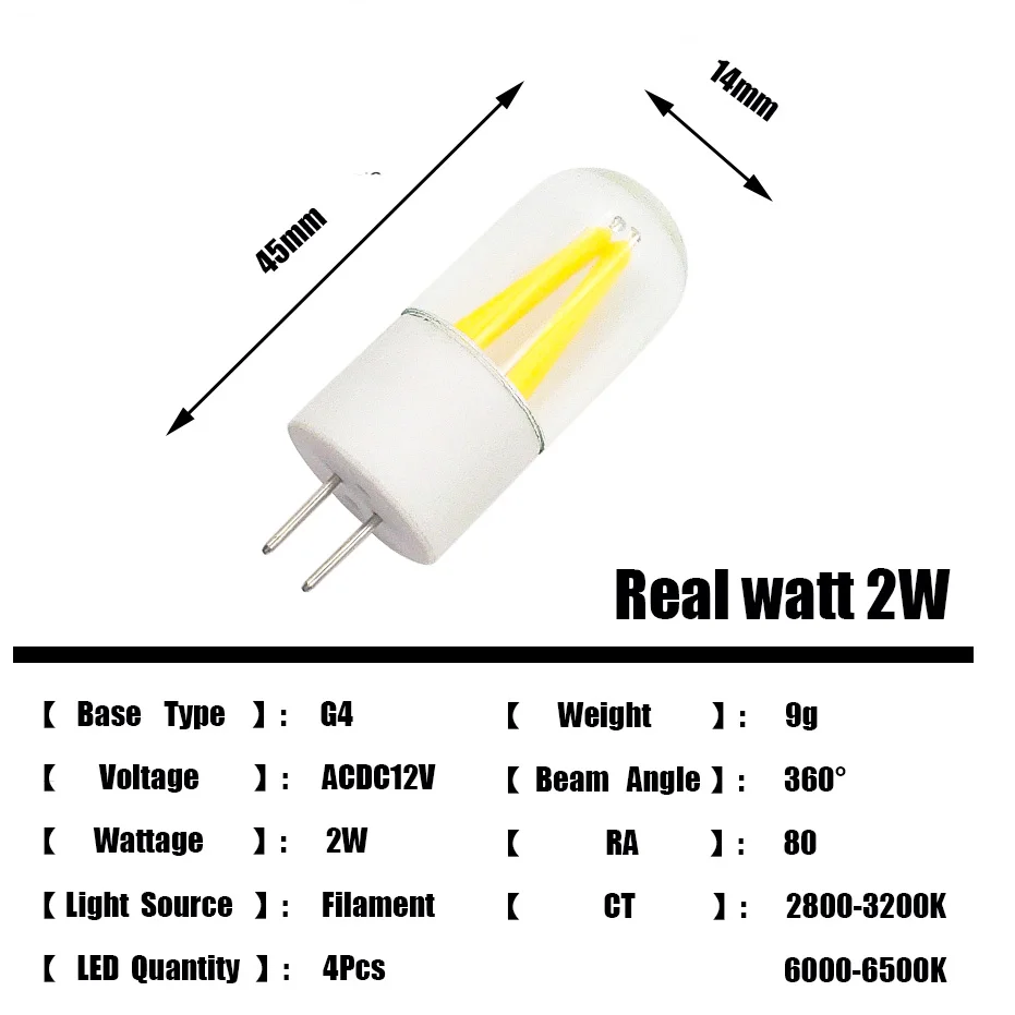 Мини светодиодный светильник G4 с нитью COB ACDC12V стеклянный Точечный светильник лампа замена галогенная лампа люстра светильник ing Высокий люмен светильник s