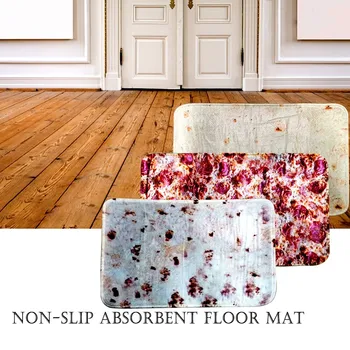 

ISHOWTIENDA Mexican Pancakes Creative Doormat Comfort Square Flannel Kitchen Dust Slip Resistance Mat 40x60CM