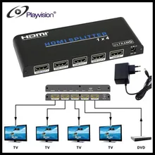 Playvision 4K* 2K UHD HDMI сплиттер 1x4 1 вход 4 выход ретранслятор переключатель коробка концентратор 1080p@ 60 Гц для HDTV PS3 DVD STB, ЕС разъем питания