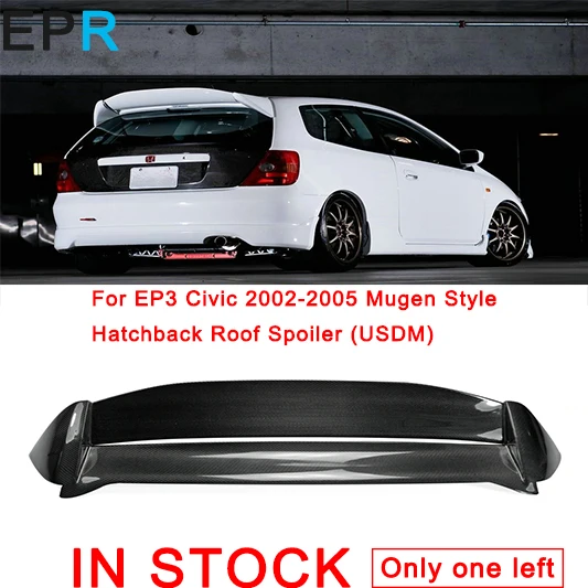 Для EP3 Civic 2002 2005 Mugen Style спойлер на крыше из углеродного волокна (USDM) для Honda Glossy Fibre