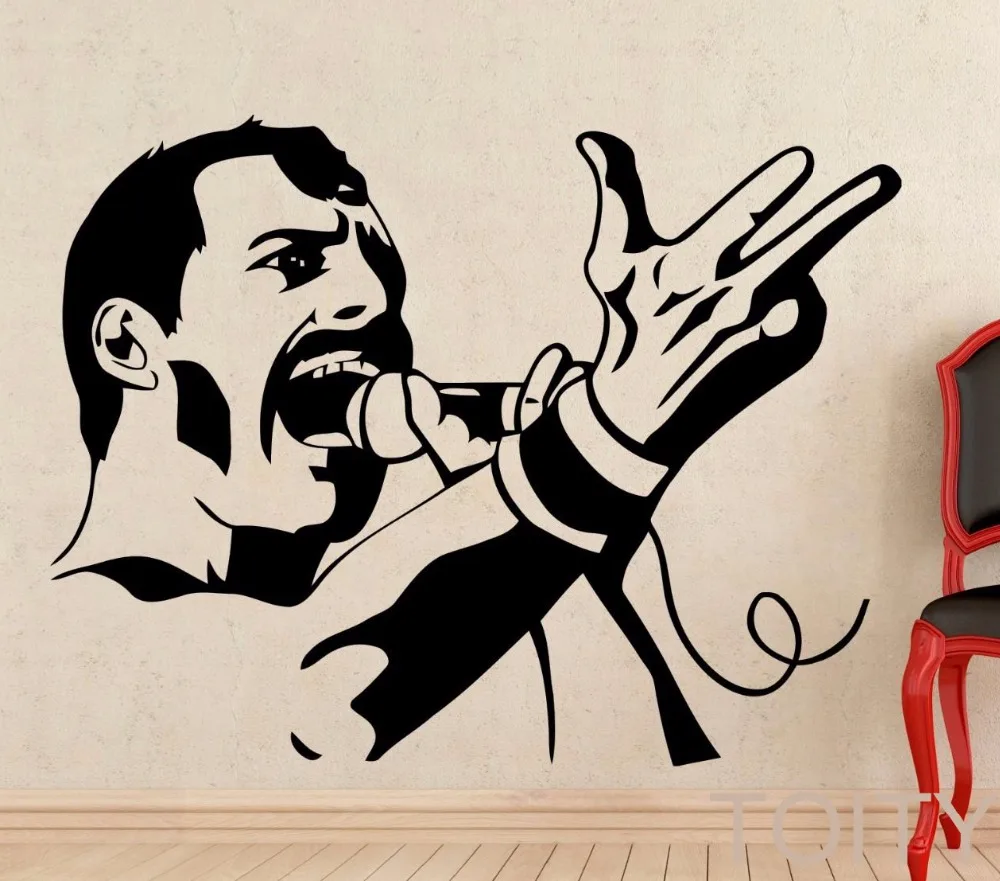 Freddie Mercury Настенная Наклейка рок музыка королева виниловая наклейка Ретро Арт