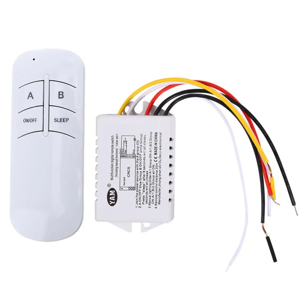 

Wireless ON/OFF 1 Ways 220V Lamp Remote Control Switch Receiver Transmitter Switch-Y122 for exhaust fan/LED light