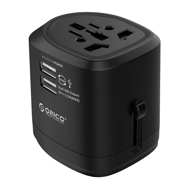 ORICO Travel Adapter Международная розетка все-в-одном 3 USB 1 Тип C 5V3. 4A Max Выход usb зарядный порт UK/AU/US/EU Plug - Цвет: Черный