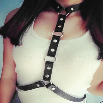 

Women Body Bondage Straps Punk Style PU Leather Harness Sexy Waist Belts Black Street Style Girls Adjustable Buckles Suspenders
