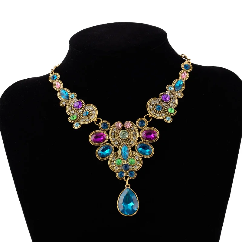 Statement Necklace Crystal Jewelry New Trendy 2018 Long Necklaces Pendants Vintage Gold Chain | Украшения и аксессуары