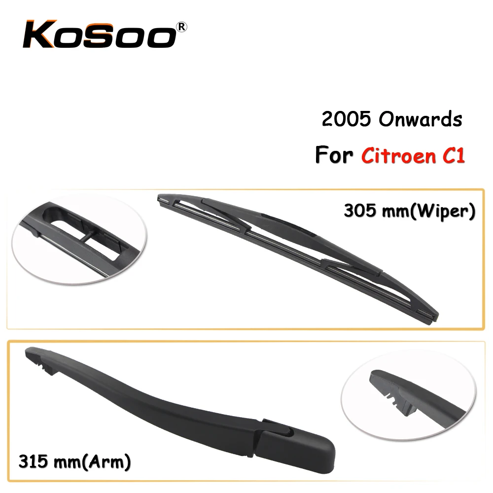 KOSOO Auto Rear Car Wiper Blade For Citroen C1,305mm 2005 Onwards Rear Window Windshield Wiper