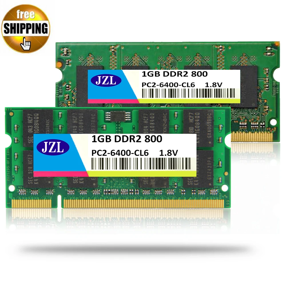 JZL Memoria Ram Para Port til SODIMM PC2 6400 DDR2 800 MHz 200PIN 1GB PC2 6400 DDR 2 800 