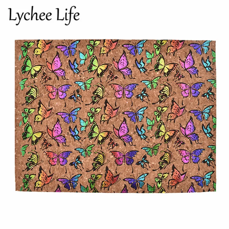 Lychee Life A4 мягкий пробковый материал, Красочные бабочки, 29x21 см, ткань, сделай сам, ручная работа, для домашнего шитья, одежда, текстиль, принадлежности