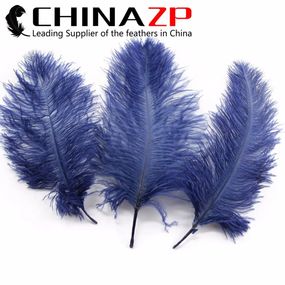 

CHINAZP Factory 10-12" (25-30cm) 100pcs/lot Fantastic DIY Decorations Dyed Navy Blue Ostrich Plumage Feathers