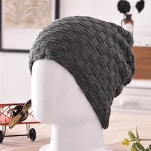 Новая хип-хоп повседневная мужская зимняя теплая одноцветная Лыжная уличная шапка