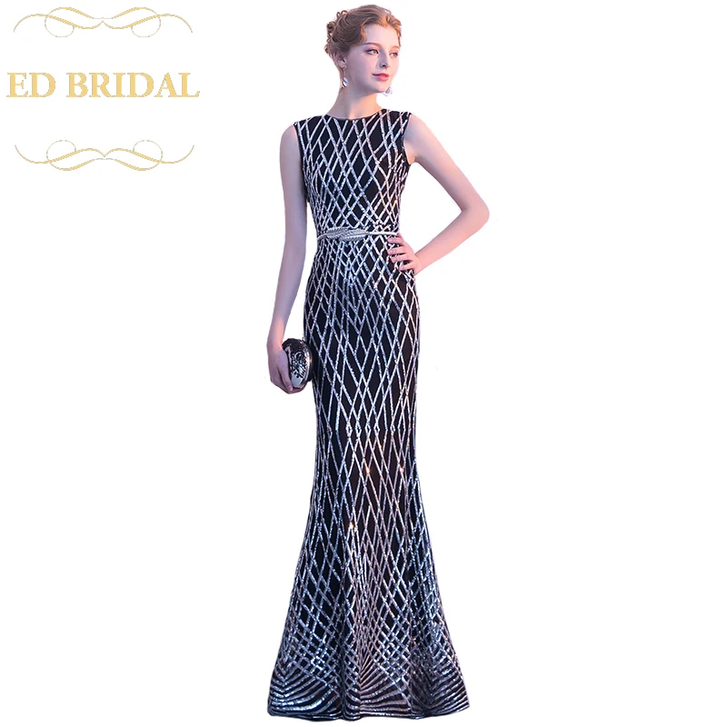 Sexy Sleeveless Mermaid Sequins Prom Dresses 2016 Floor Length