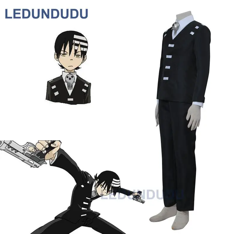 

Soul Eater Cosplay Costume Death the kid Cos Uniform Closthes Set Halloween Party Fancy Suits