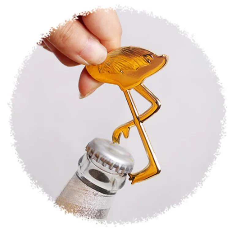 

1pcs Flamingo Party Golden Flamingo Opener Baby Shower for Guests Wedding Gifts Small Gifts Wedding Decoration - C
