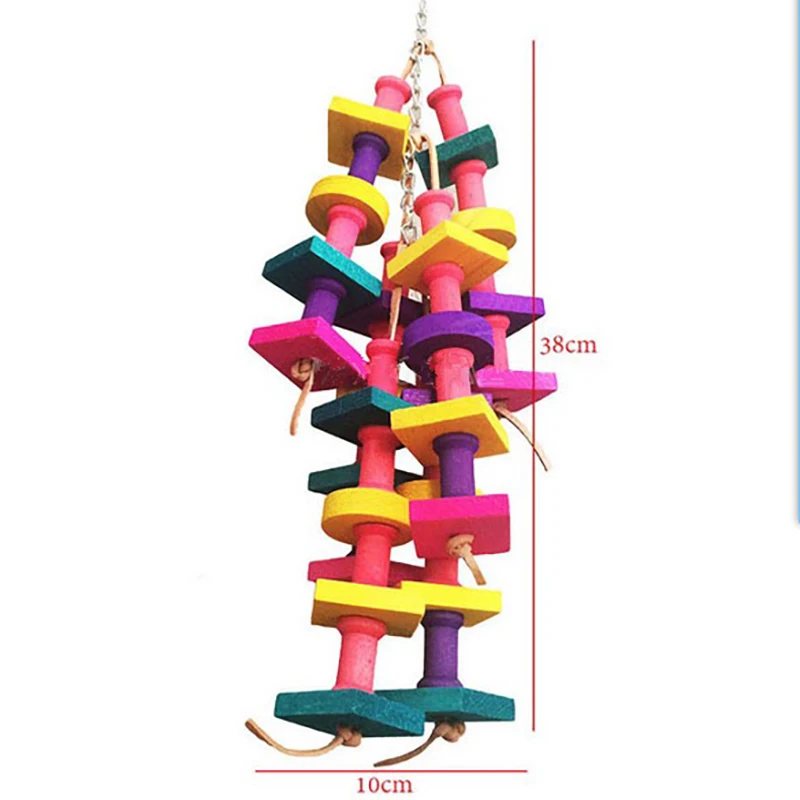 Красочные деревянные птицы жевательные Пэк игрушки клетка для попугая игрушки клетки африканские серые conure Bird аксессуары agapornis Perch играя веселье