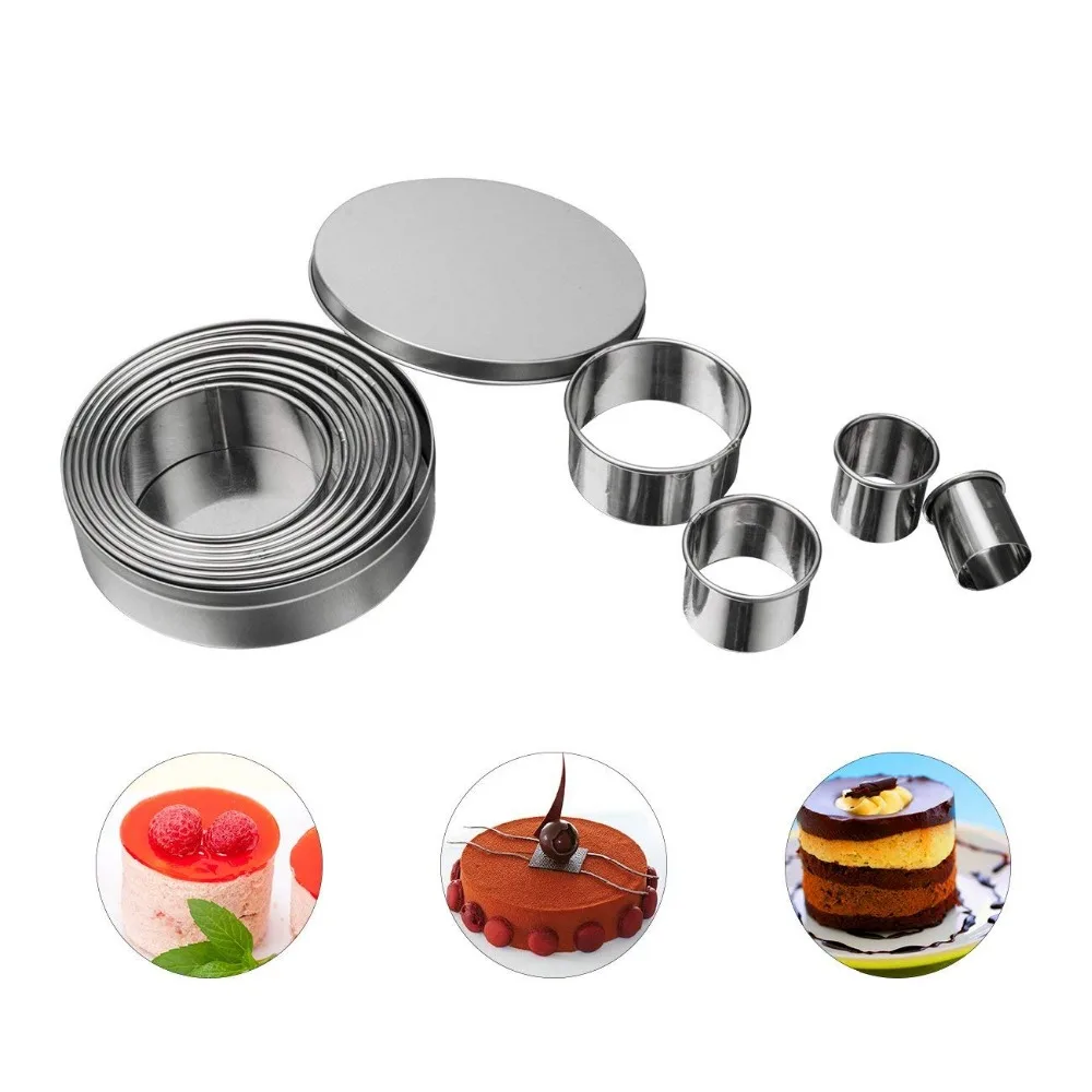 

Round Cookie Biscuit Cutter Set 12 Circle Pastry Donut Doughnut Cutter Set Round Cookie Cutters Circle Baking Metal Ring Molds
