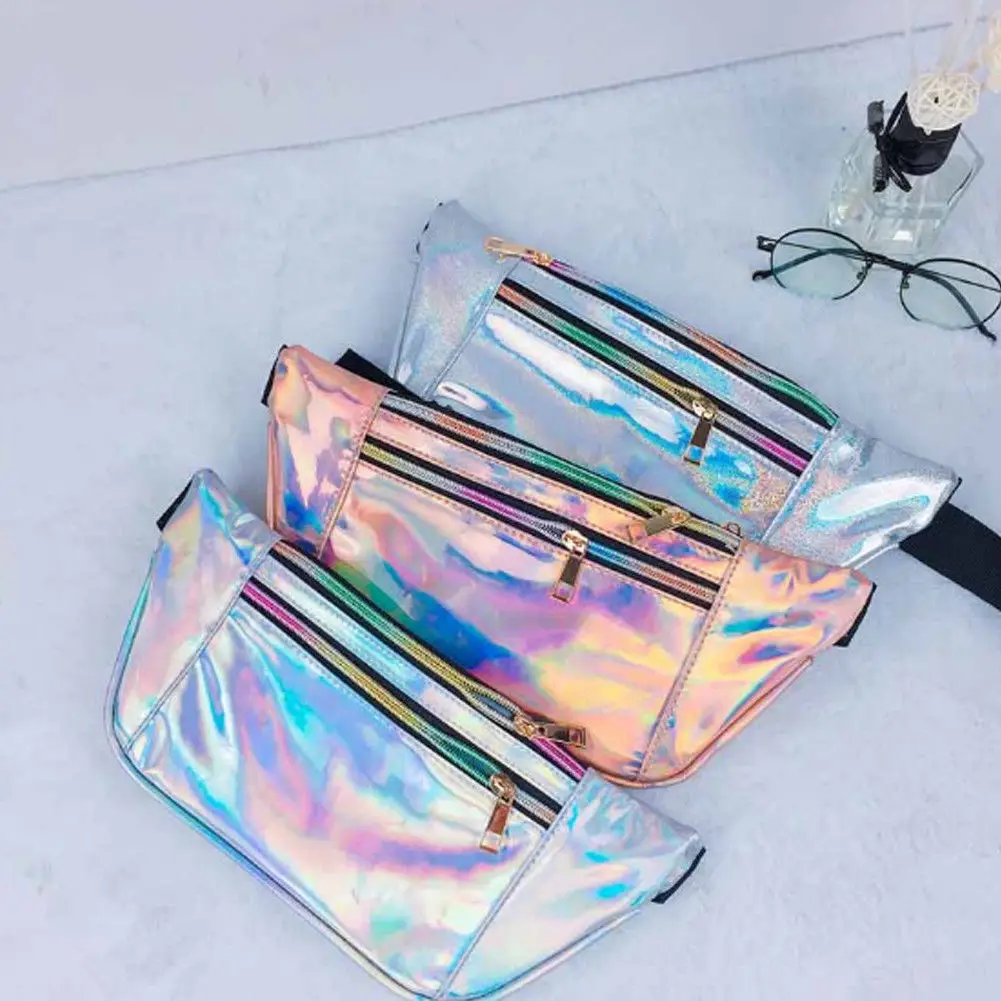 

Women Men Fanny Pack Clear Glitter Waist Belt Bum Bag Pouch Hip Purse Travel Bag
