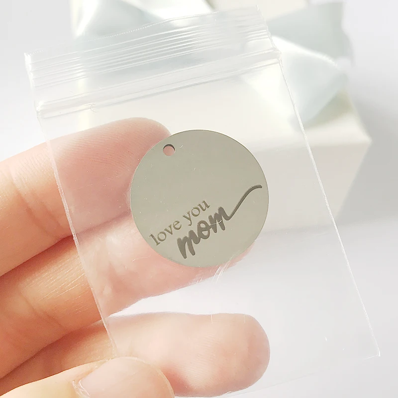 5 шт./лот 22 мм из нержавеющей стали с буквенным шармом love you mom DIY Яркий кулон для